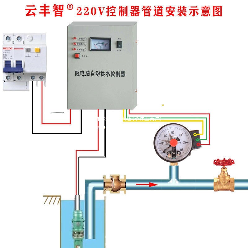 工地成套自动供水停止启动代替压力开关压力罐直接接井打水高层用