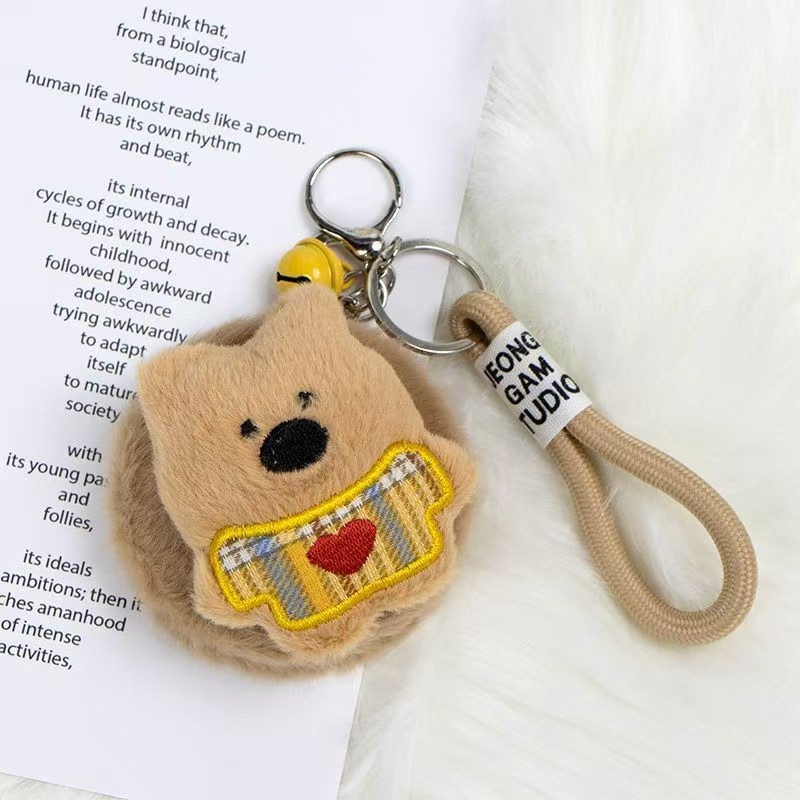 Espejo de Maquillaje Portátil de Felpa de ABS y Peluche Corto Multifuncional para Bolso image 5