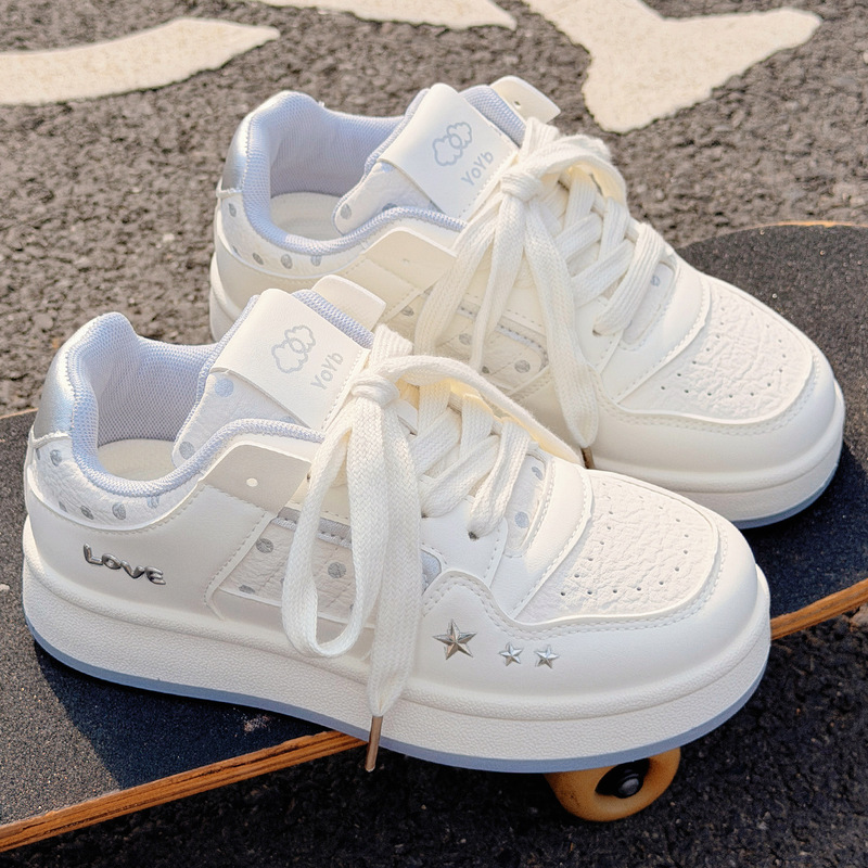 Thick-soled white shoes, autumn round-toe soft-soled loafers, 2026 versatile casual shoes, Yuanbo N2359, available for dropshipping