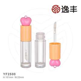 可爱粉色厚壁爱心顶盖唇彩管唇釉瓶唇蜜管唇妆包材逸丰工厂批发