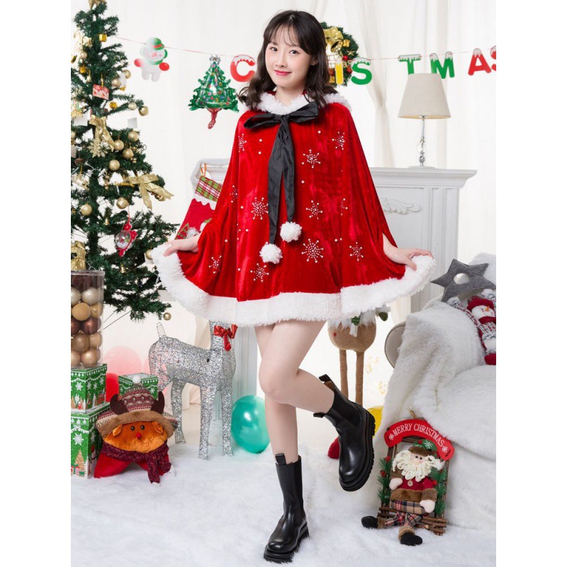 Mantella morbida per bambina, scialle, vestiti da Babbo Natale, abbigliamento da donna, set da vestire natalizio, donna_voghion.com