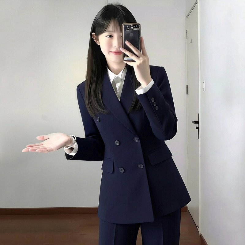 Women's Blazer Suit, Formal Attire with a High-End Feel, Suitable for College Students, Workplace, Civil Service Exam, Interview, Professional Wear, Petite Size Suit Women's Blazer Suit, Formal Attire with a High-End Feel, Suitable for College Students, Workplace, Civil Service Exam, Interview, Professional Wear, Petite Size Suit