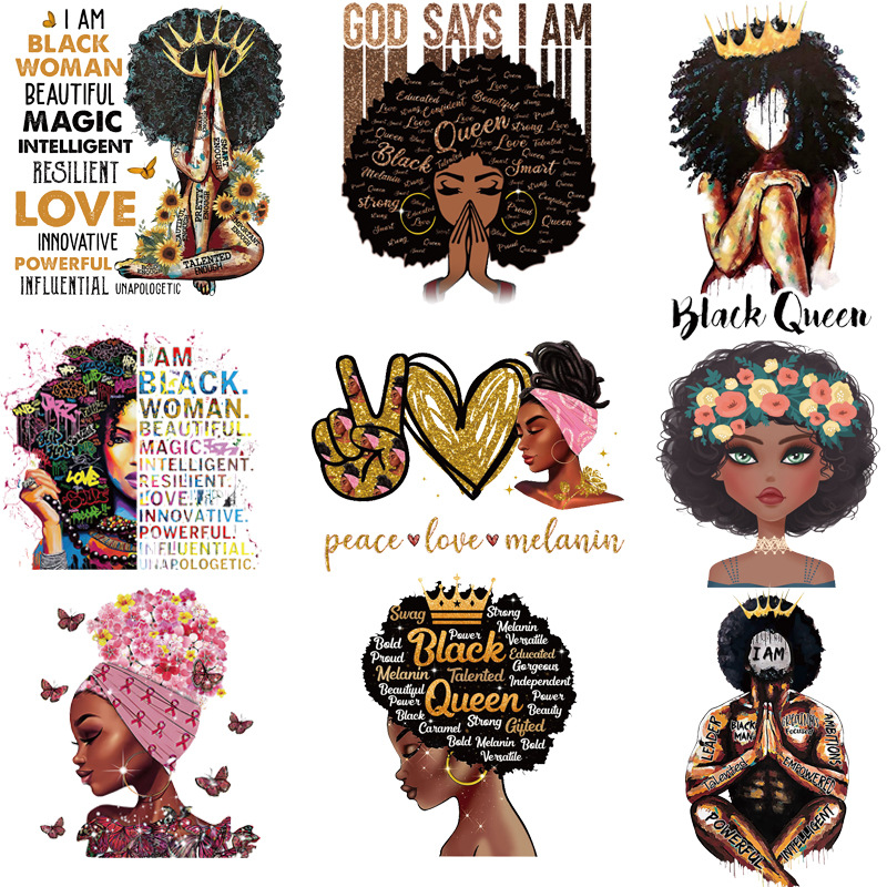 亚马逊热销字母烫画贴柯式女款烫画高弹过粉耐水洗服装印花热转印