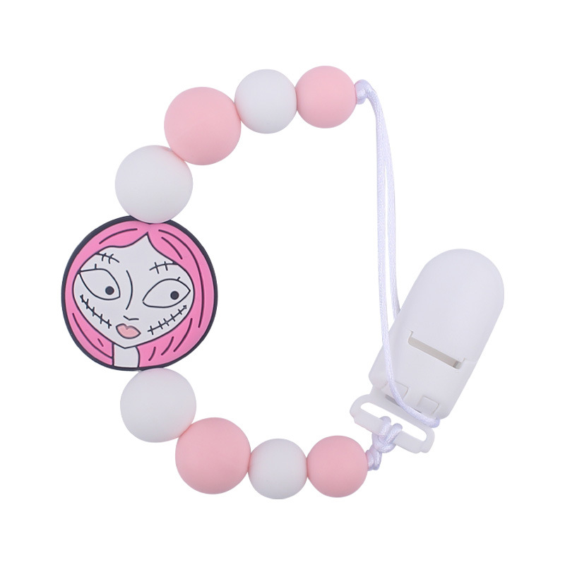 Nuevo bebé de dibujos animados animal pequeño mordedor creativo DIY lindo silicona mordedura molar Cadena de pezón cadena anti-caída