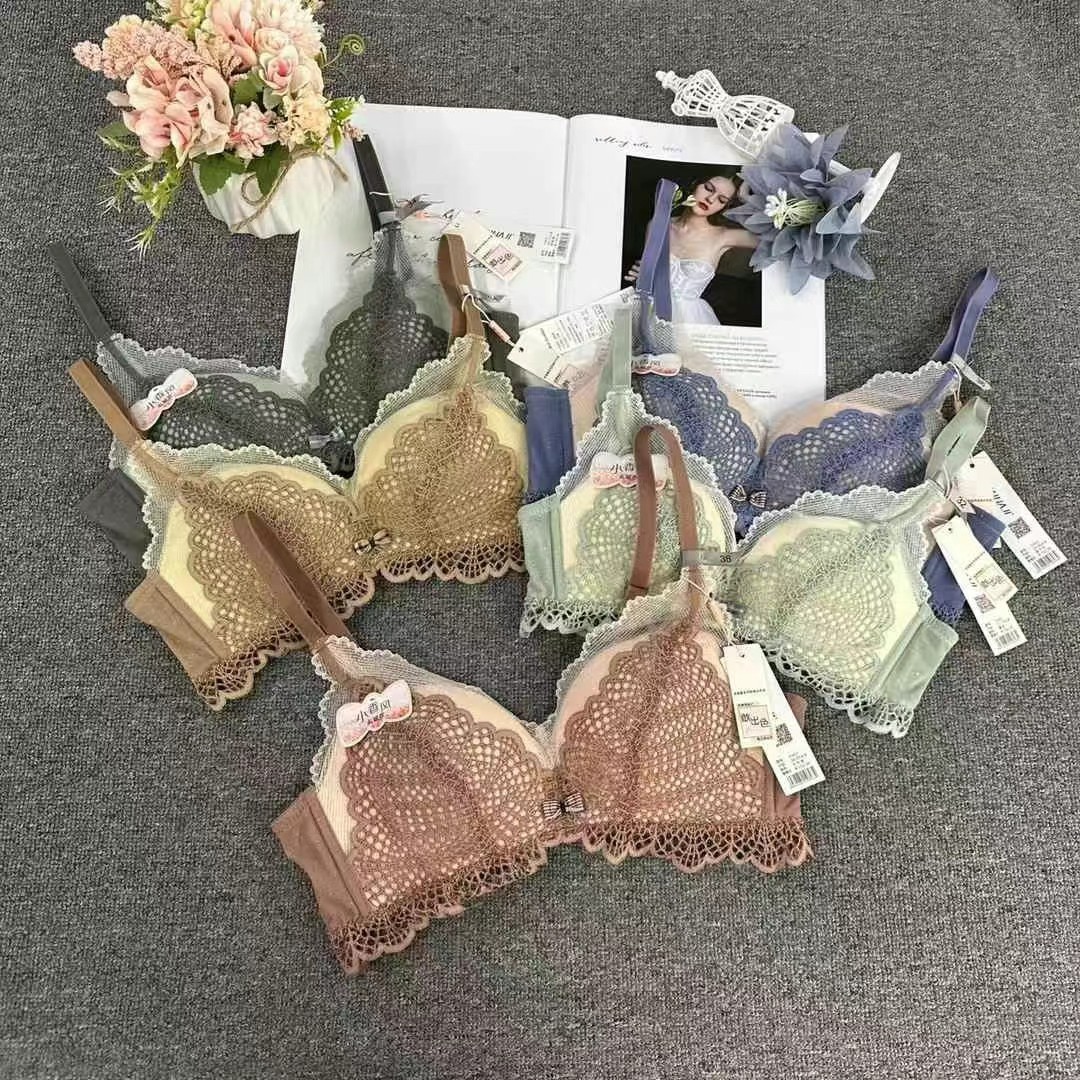 603 # sujetador de encaje sin anillo de acero, colección de leche auxiliar, tipo de ajuste de moda, forma de taza de niña al por mayor