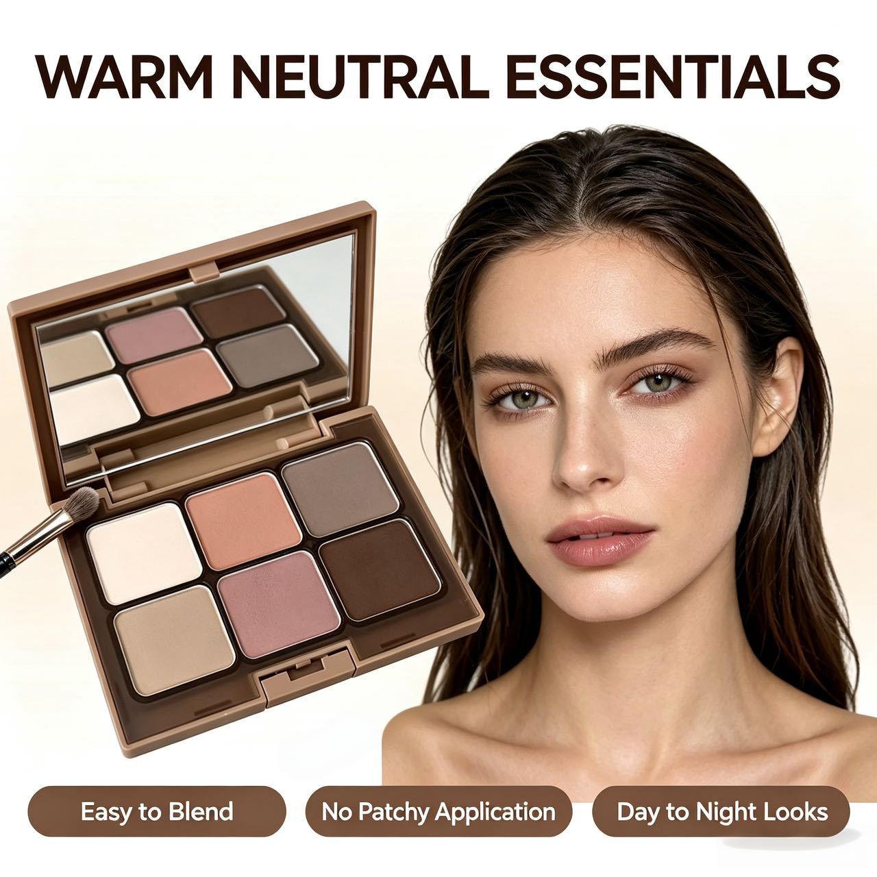 Cross-Border Six-Color Eyeshadow Palette, Blush, Contouring, and Brightening All-In-One Palette, Earth-Tone Makeup Multi-Use Palette, Amazon