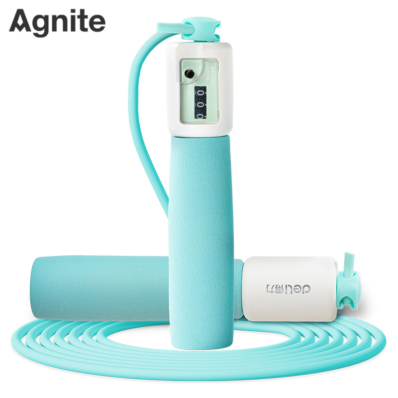 デリ18700/18701子供用縄跳び、フォームハンドル、メカニカルカウンター、綿縄、調節可能、小学生向け縄跳び