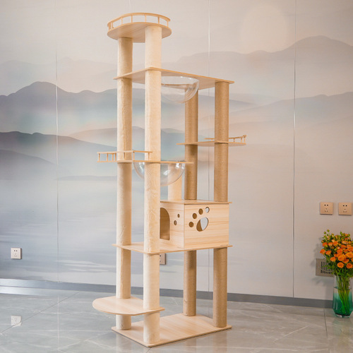 Luxury Cat Villa Cat Scratching Board Wholesale Cat Jumping Platform Cat Tree Cat Climbing Frame Space Cabin Cat Nest Cat Supplies Cat Claw Column 