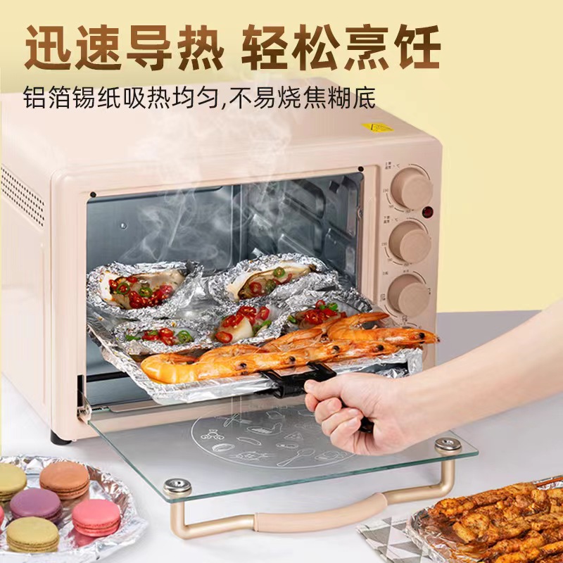 Papel de aluminio espeso desechable para horno especial de papel de aluminio para barbacoa de grado alimenticio para rodillos de horneado espeso al por mayor