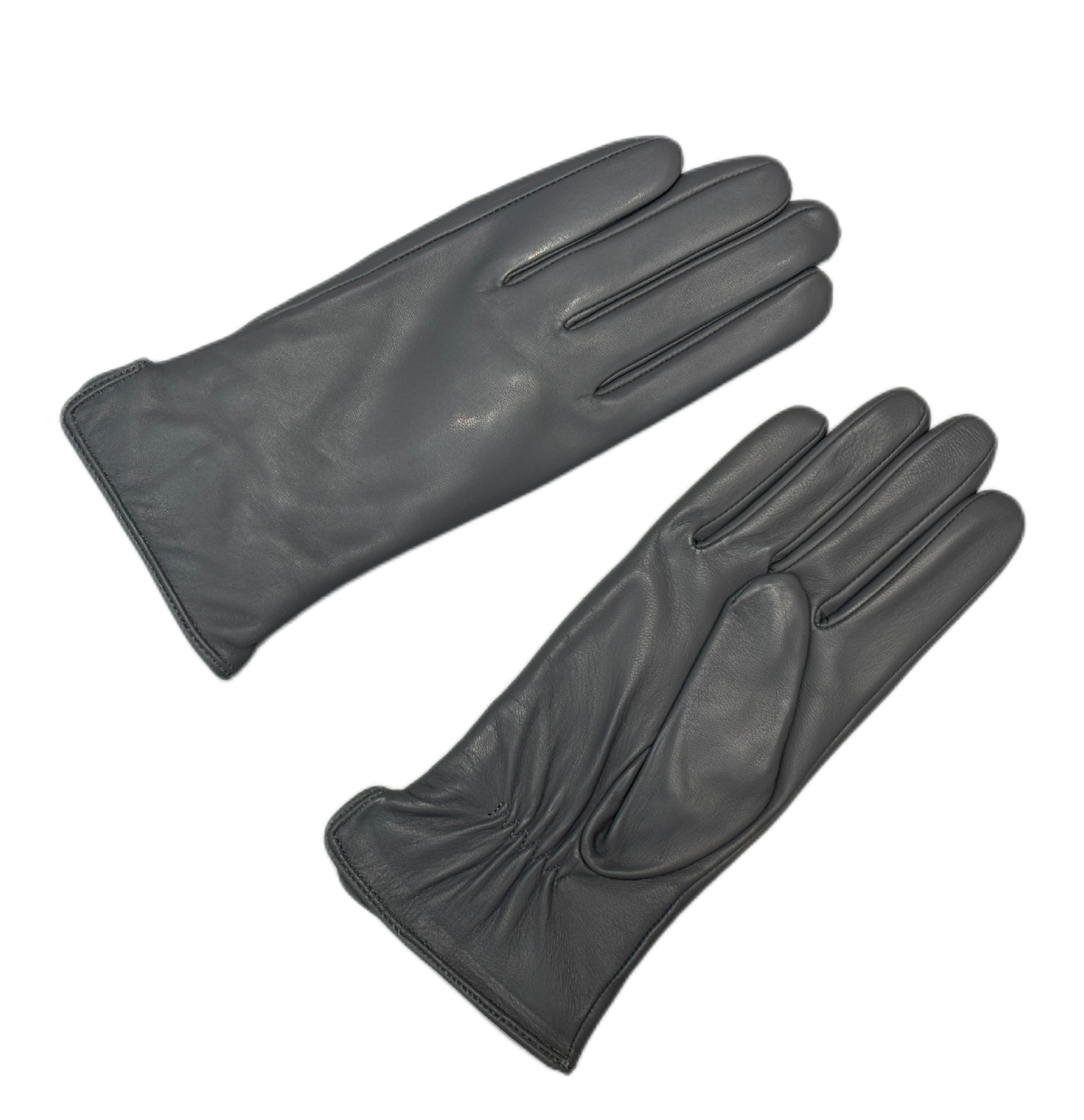 Guantes de piel de cordero delgados de moda, guantes de cuero para montar guantes de dedo a prueba de viento.