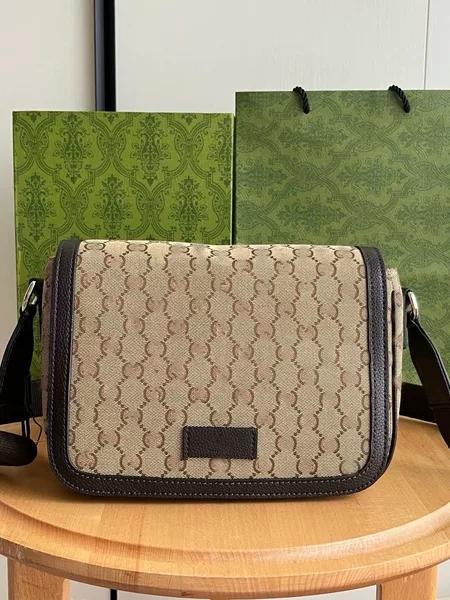 G Brand Classic Double g Monogram Canvas Versatile Crossbody Bag 2025 Spring/Summer New Canvas Shoulder Bag Unisex