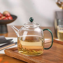 批发玻璃泡茶壶花茶壶煮茶壶家用小容量茶壶功夫茶具高硼硅茶壶