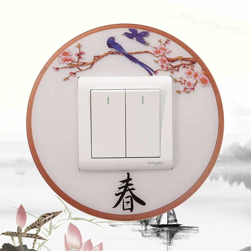 Acrylic switch key on wall, protective case, decorations, creative round jewelry, simple and elegant design