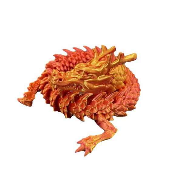 3D Printing Articulated Dragon Toy Ornaments 3D Chinese Dragon Model Colorful Cartoon Full Body Movable Dragon Landscape Decoration