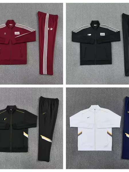Direct Sales from the Source Factory: 26-27 New Model Sports Casual Jacket Set, High-Quality Embroidered Stripes