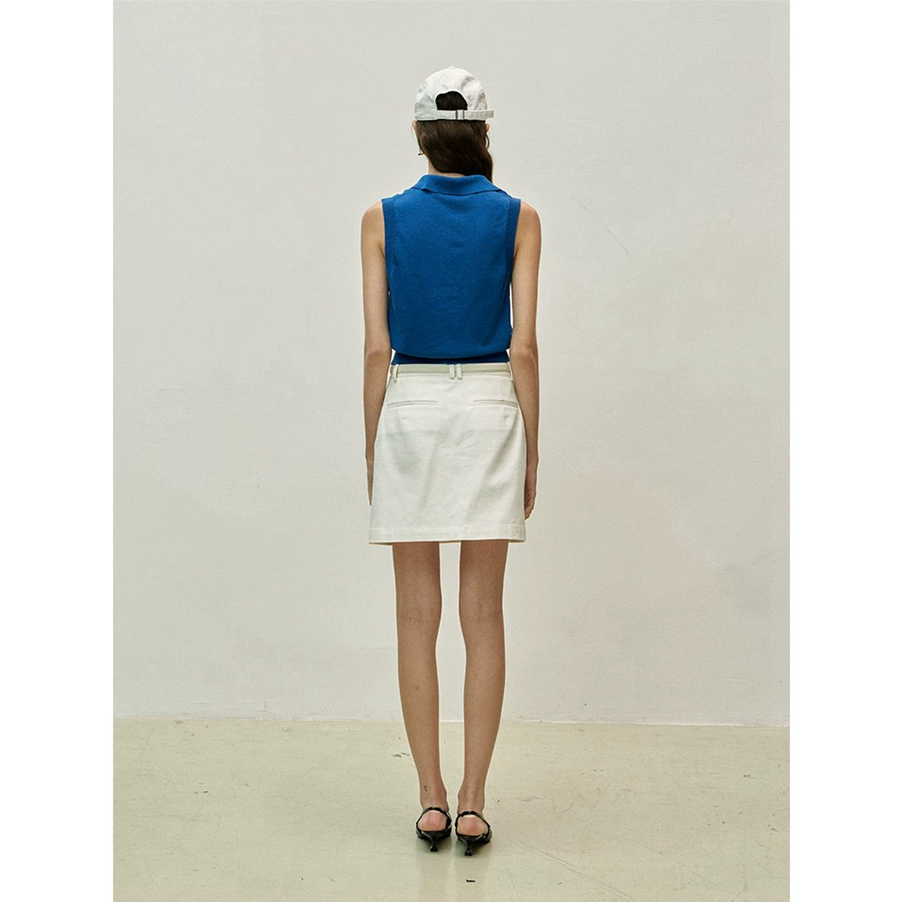 Summer Scandinavian short knitted sweater sleevless
