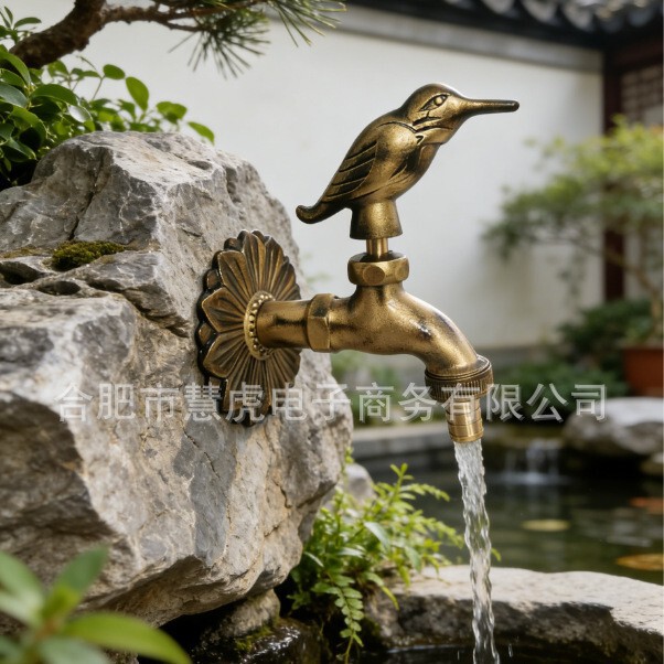All copper garden faucet garden suitable for animal shape antique copper core Children's Fun faucet mop pool into the wall