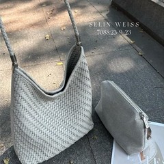 Sailinvis 2025 新しいトートバッグ女性の大容量通勤ショルダーバッグハイエンドニッチ織ハンドバッグ