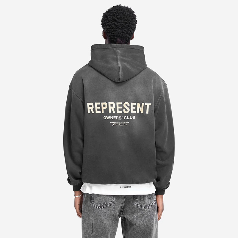 Represent Owners Club letter printing ins high street fashion brand simple all-match loose hooded sweater