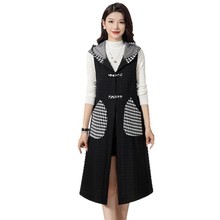 阔太太气质风衣外套连帽马甲中年妈妈大码秋冬装无袖开衫大衣