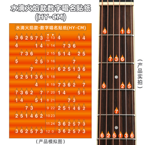 Singing name note name guitar scale stickers digital singing name fretboard stickers for beginners self-study music theory guitar note name stickers