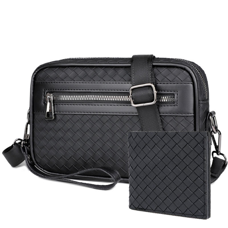 블랙 우븐 라지 백 + 쇼트 지갑