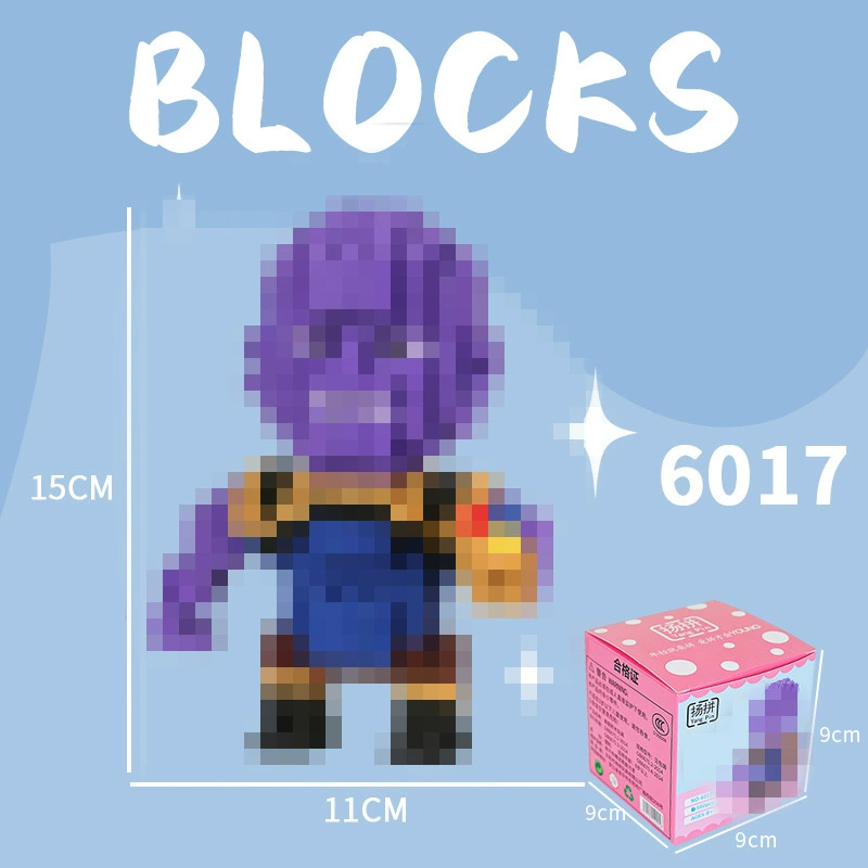Cartoon Building Block Toy Set, Mini Constructor Doll, 9×9×9 cm, Assorted Character Designs