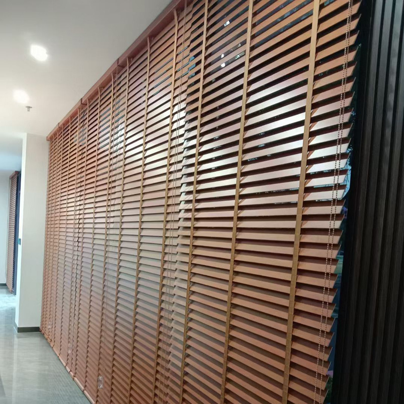 Feiyang Solid Wood Blinds Wooden. Bamboo Pvc Material Curtains Office Study Living Room Sunshade Electric