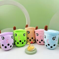 跨境外貿仿真水果奶茶杯掛件毛絨玩具大號珍珠奶茶公仔布娃娃禮物