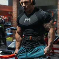 YOUNGAL новый тренажерный костюм тренер спортивная футболка колготки мужской тренировочный костюм с коротким рукавом