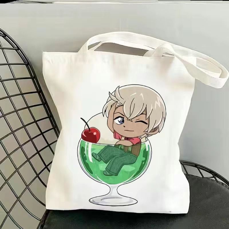 Conan alrededor de los estudiantes bolsas de lona animación de dos dimensiones de gran capacidad de alto valor para salir al trabajo bolsas de hombro bolsas de estudio