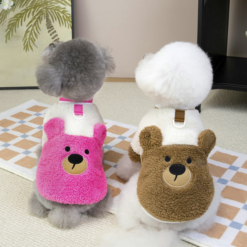 狗狗衣服拉环绒衣秋冬季新款宠物服装猫咪小型犬25抚摸熊绒衣|undefined