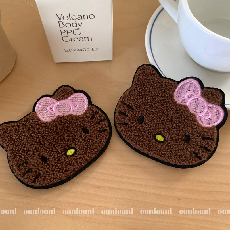 Brown Kitty Cat Seamless Bangs Sticker Velcro Hair Accessory Girl's Forehead Side Hair Sticker Organizing Handy Gadget