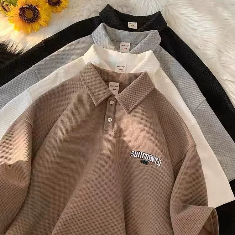 Летняя трендовая японская поло футболка oversize