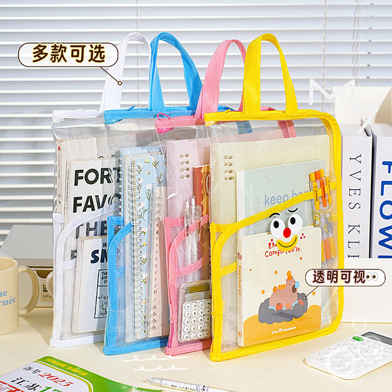 Nueva expresión divertida, bolsa de archivo transparente, bolsa de archivo, linda bolsa de papel de prueba especial para exámenes de estudiantes, bolsa de tutoría portátil