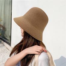 新款经典女士夏天韩版纯色桶帽遮阳帽时尚简约网红风格小礼帽