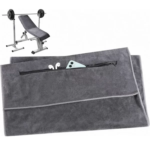 Microfiber Quick Dry Fitness Towel with Phone Pocket Zipper Pilates Yoga Mat Cover Chair Cover Sports Towel Wholesale