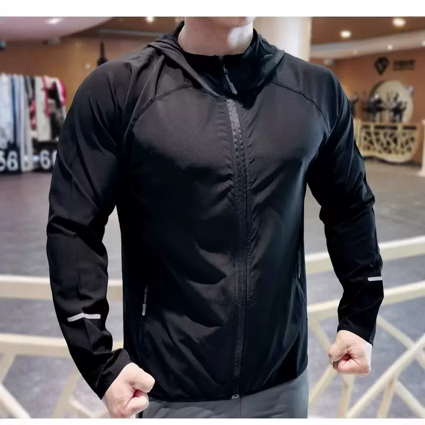 运动跑步速干外套男女款春秋田径训练防晒衣骑行登山拉链连帽风衣