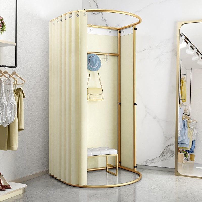 Shopping Mall Mobile Fitting Room Clothing Store Floor-Standing Portable Foldable Simple Dressing Room Temporary Display Stand Door Curtain