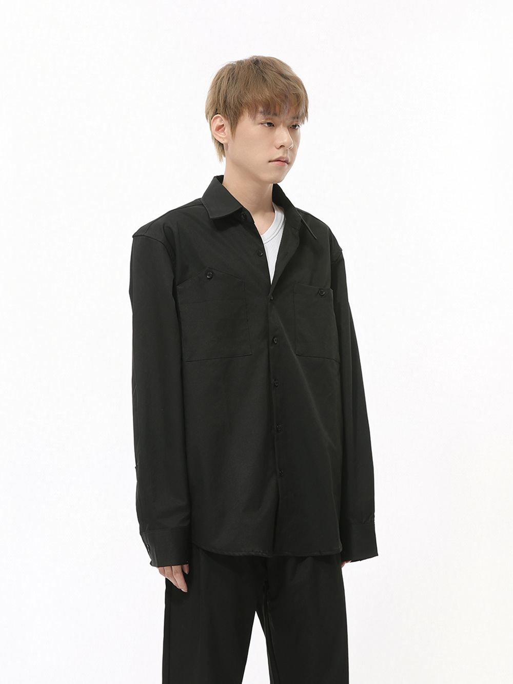 MTLCLOTHES Hombres| Nuevos productos de otoño coreanos ins ligero estilo de moda camisa cardigan pantalones casuales set