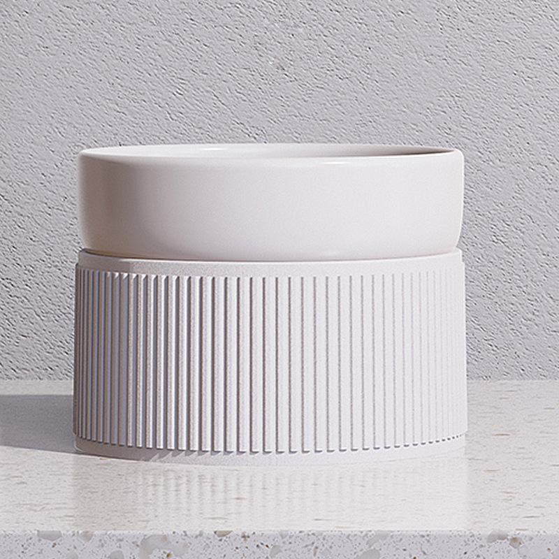 Cuenco de gato tazón de cerámica suministros para mascotas cuenco de gato tazón de cerámica verde solo tazón de protección de cuello de pie alto antidetonante cuenco de protección