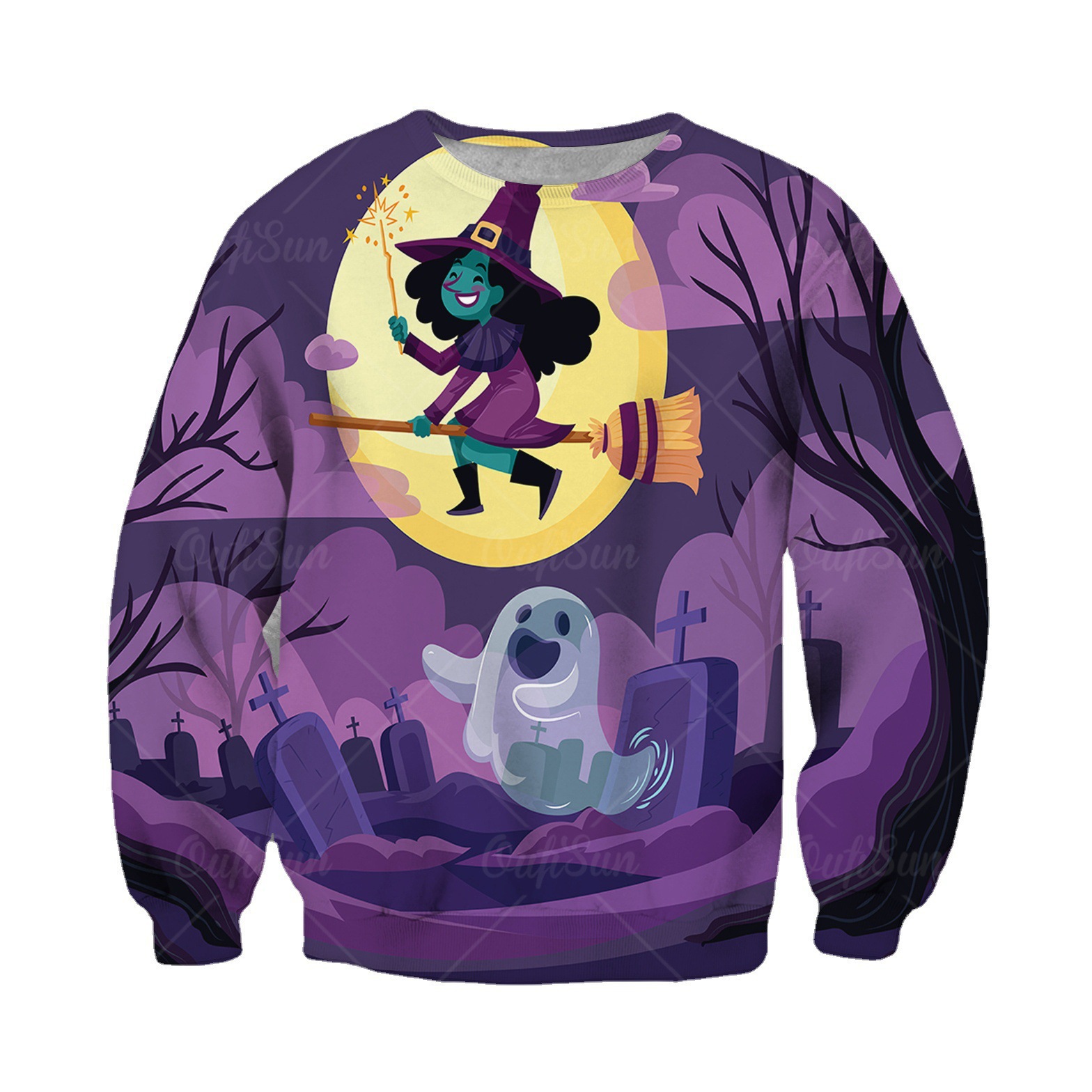 2023 Moud Fréijoer an Hierscht Nei 3D Gedréckt Halloween Serie Männer Loose Casual Gréisst Ronn Hals Pullover_voghion.com
