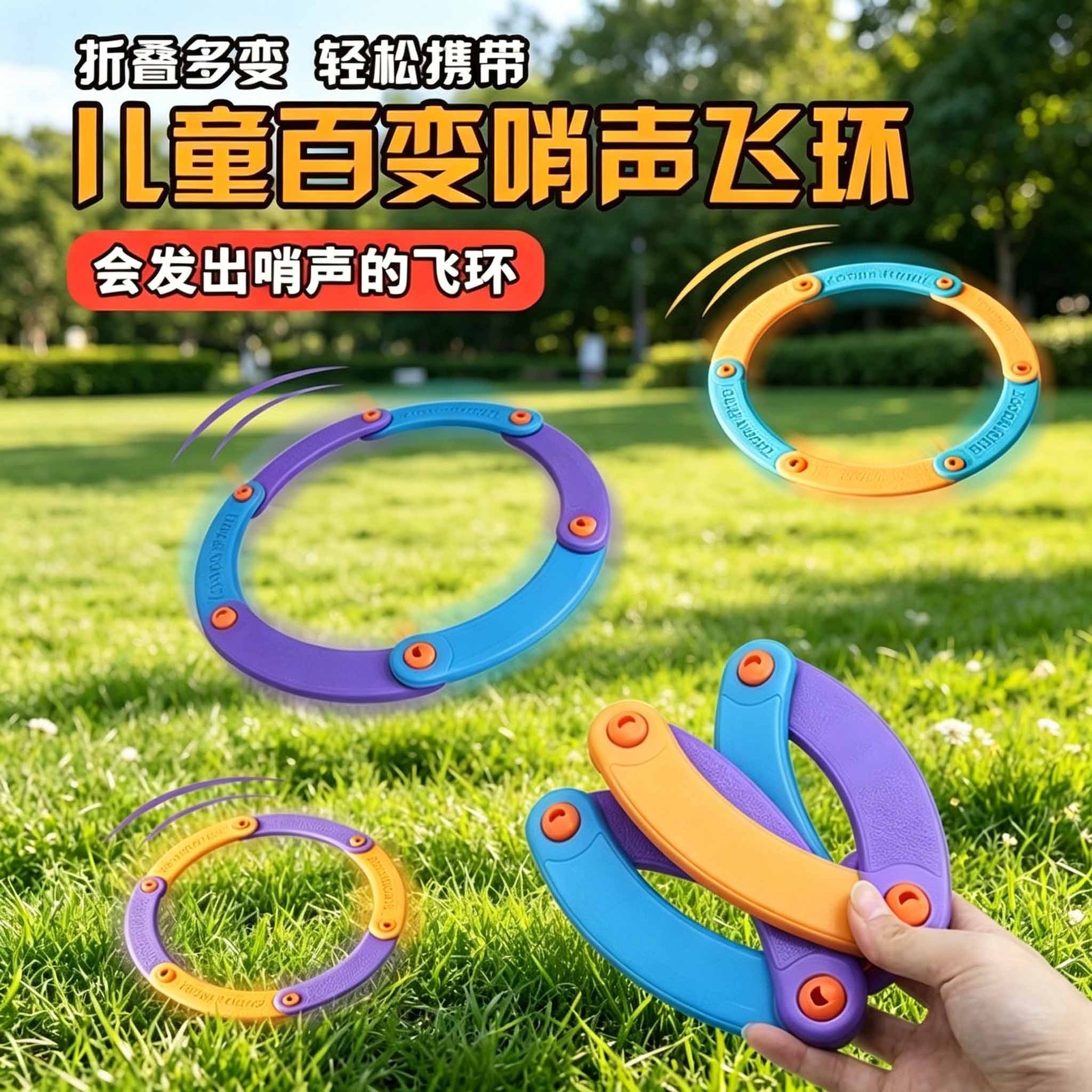 Creative and Versatile Sound-Making Flying Ring, Eva Soft Material, Foldable Flying Disc, Children's Outdoor Safety Flying Disc Toy Wholesale