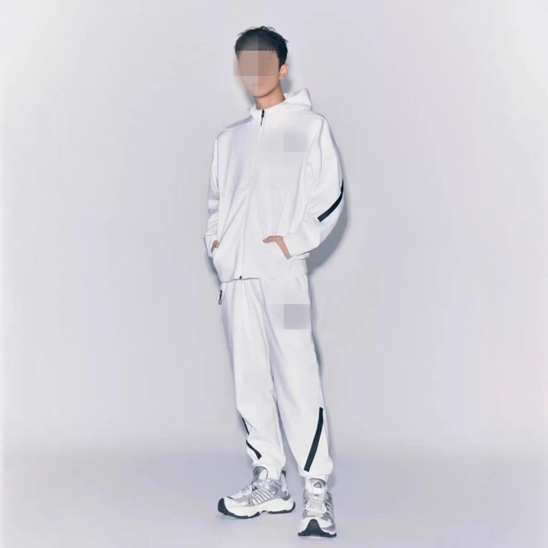 ◊New hooded jacket for spring and autumn, outdoor sports, loose fit, fitness training, color-blocked fashionable casual suit