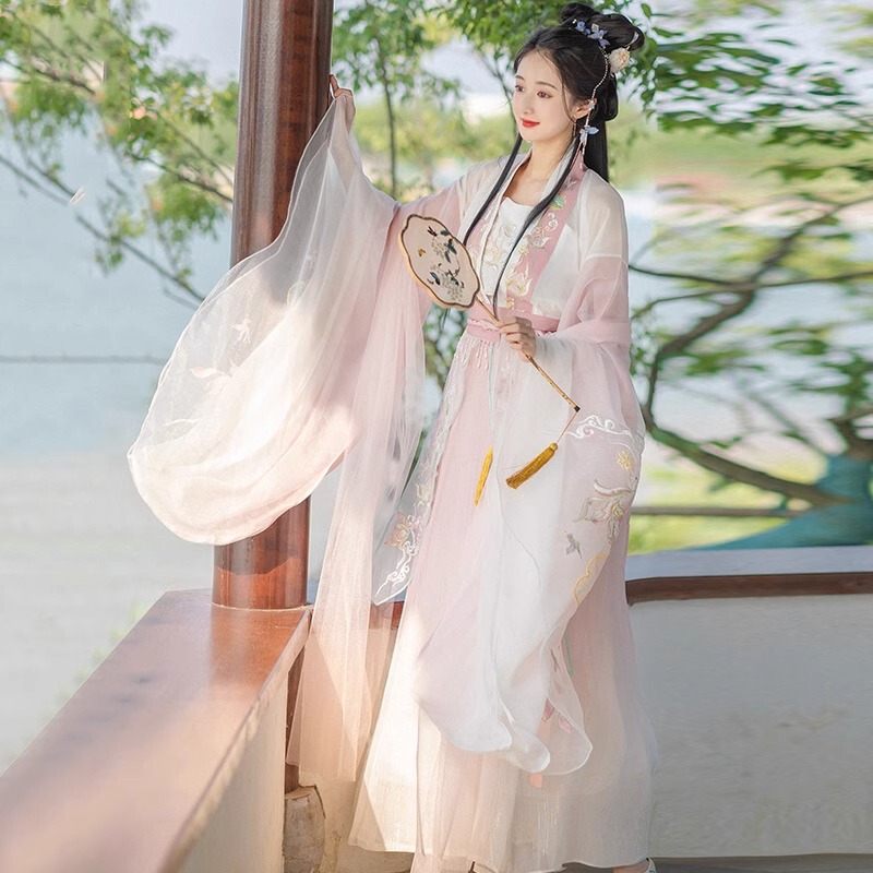 Wei and Jin Dynasty Style Hanfu Original Design for Women Adults 2025 New Model Ten Miles of Lotus Fragrance Summer Northern and Southern Dynasties Embroidery Super Fairy-Like Ancient Costume