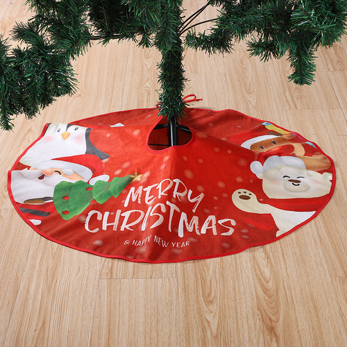 Love in Hong Kong  cross-border new Christmas tree skirt creative and exquisite printed tree bottom decoration tree skirt Christmas decorations
