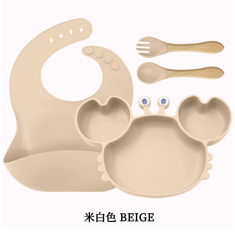 미색 - 게 모양 식판 4종 세트