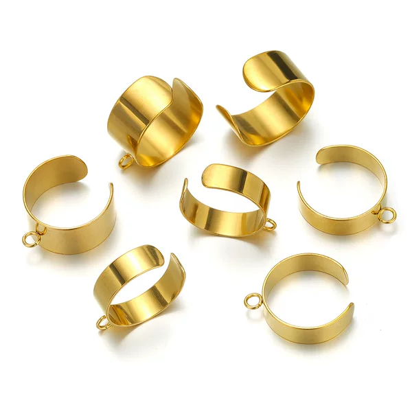 Stainless steel electroplated open ring non-fading high-grade light luxury ring men's fashion men's jewelry 18mm ring