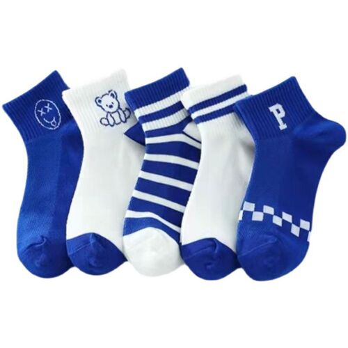 New children's socks for autumn and winter, unisex baby socks, baby socks, mid-calf socks, Klein blue trendy socks