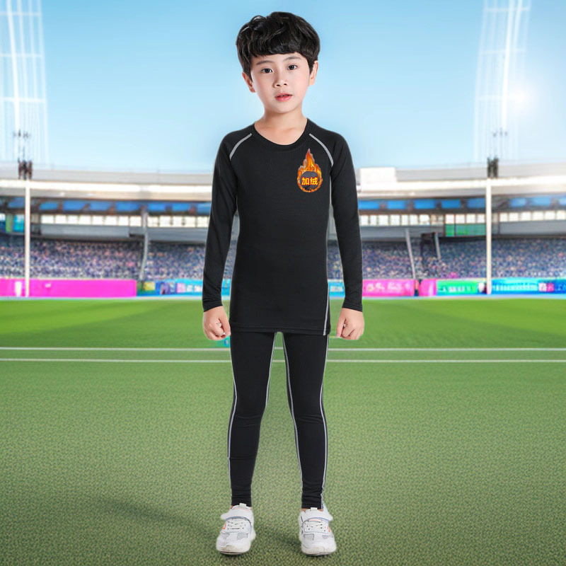 Autumn and Winter Kidsren's Fitness Clothing Suits for Men and Women, Sports Football Training Clothing, Baby Clothes, Warm Bodysuits and Bottoming Shirts